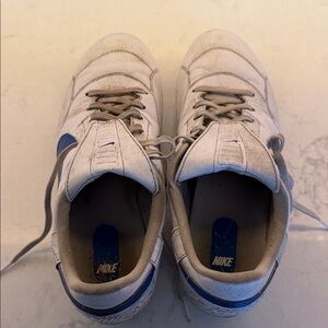 Nike Tiempo Men's White and Blue cleats